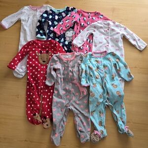 Carter's Fleece Sleepers Bundle 9M